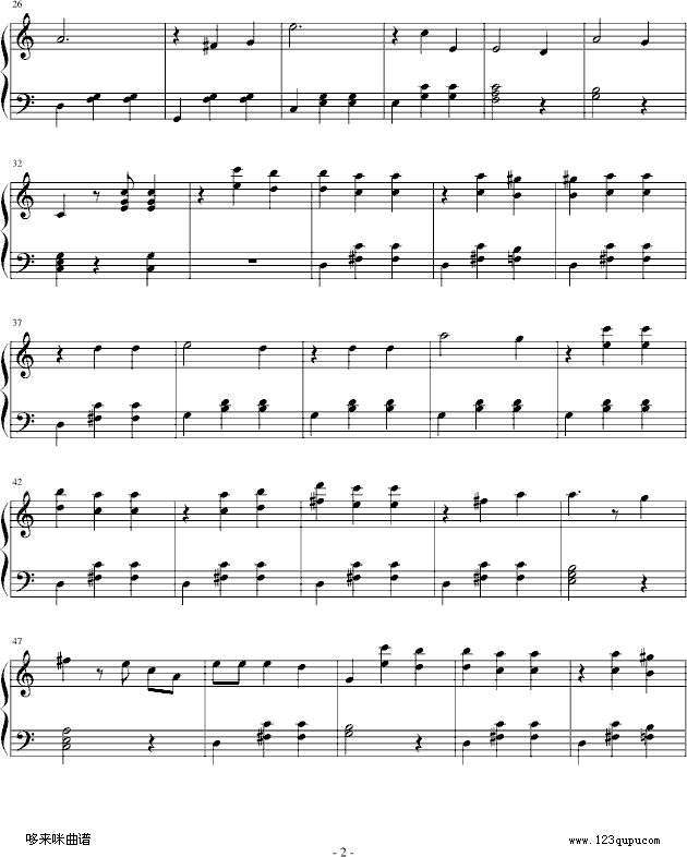 蓝色多瑙河-约翰·施特劳斯钢琴曲谱（图2）