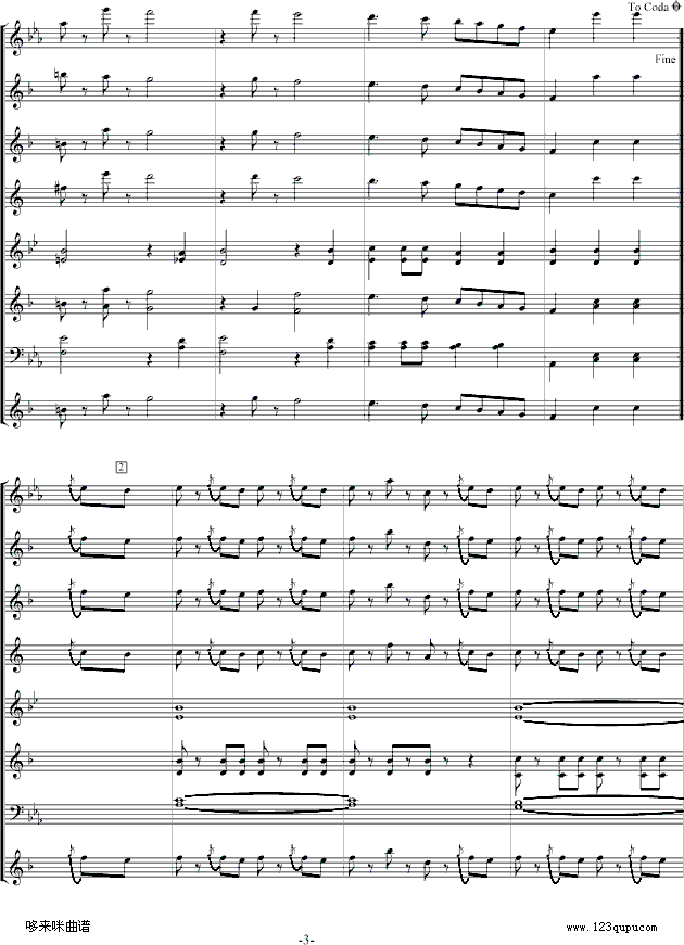 拉德斯基进行曲-总谱-约翰·斯特劳斯钢琴曲谱（图3）