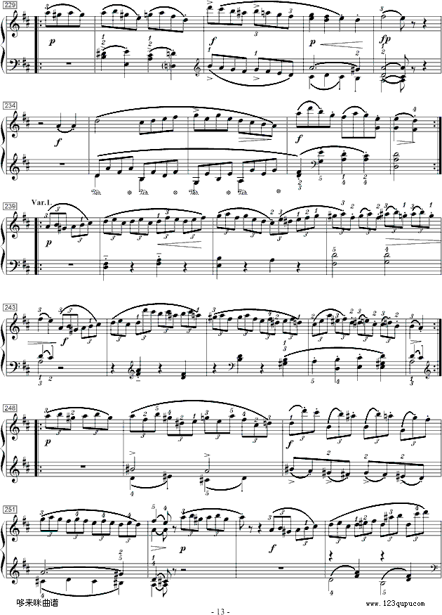 莫扎特D大调钢琴奏鸣曲K.284-莫扎特钢琴曲谱（图13）
