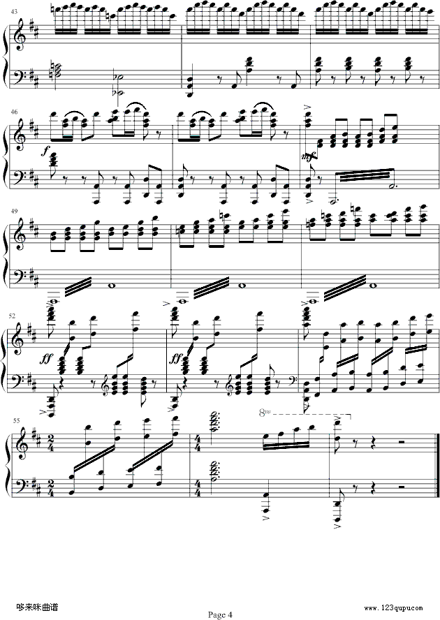 婚礼场面舞-欧阳阳制谱版-世界名曲钢琴曲谱（图4）