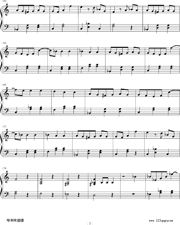 蓝色多瑙河-约翰·施特劳斯钢琴曲谱（图7）