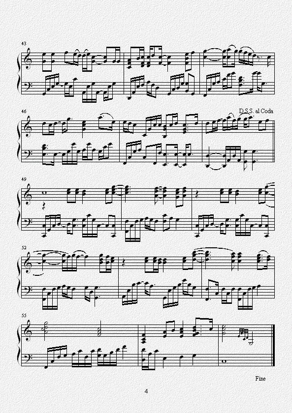 THANKS TO钢琴曲谱（图4）