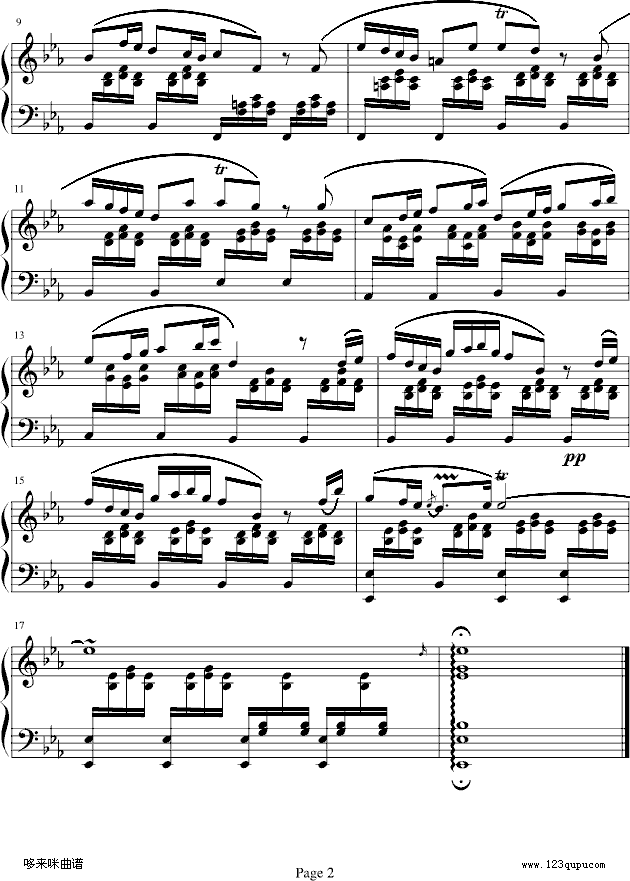 四季·冬之第二乐章（钢琴独奏版）-维瓦尔第钢琴曲谱（图2）