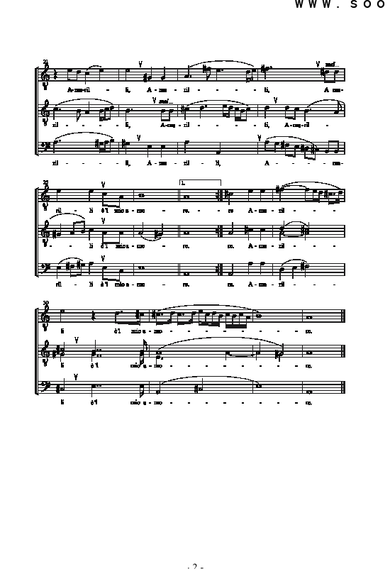 阿玛利丽 合唱谱钢琴曲谱（图2）