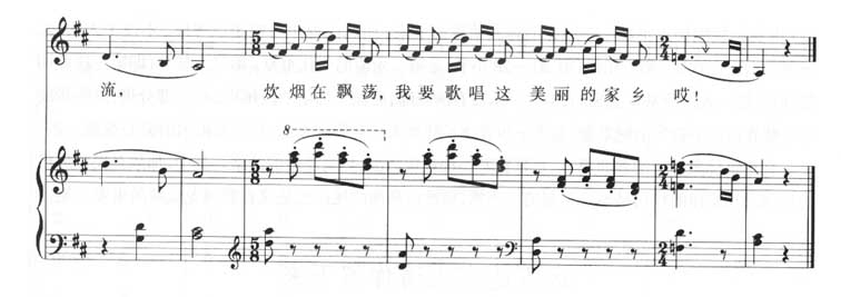 歌唱美丽的家乡－苗族民歌（线谱）[完整版]钢琴曲谱（图2）
