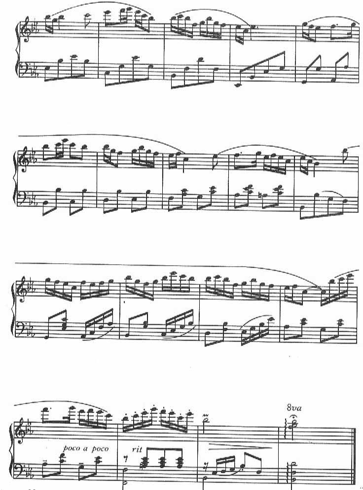 茉莉花－江苏民歌（降E调线谱）[不同版本]钢琴曲谱（图4）