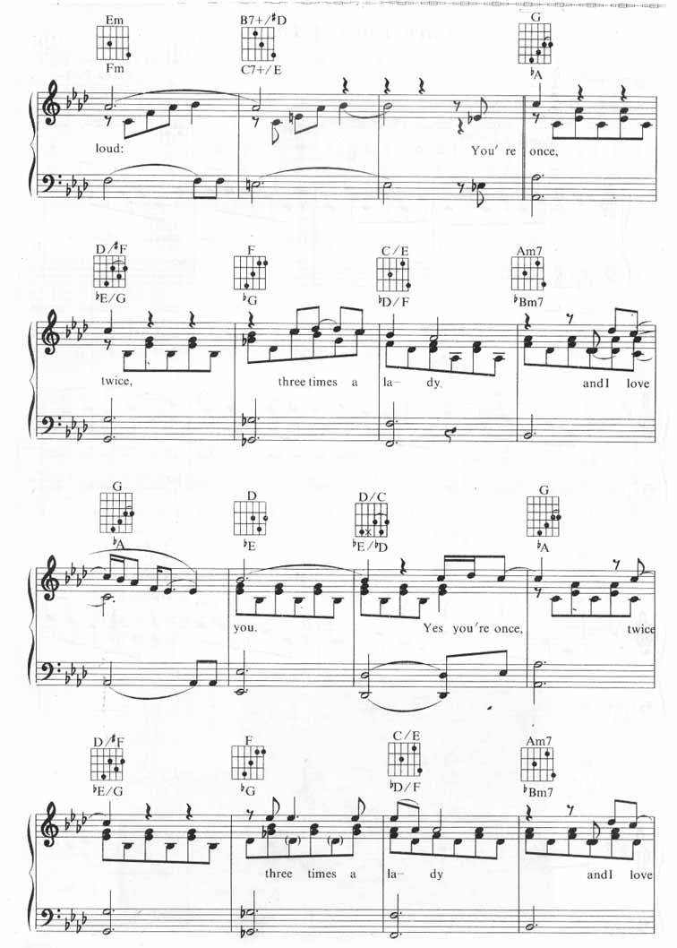 Three Times A Lady-莱昂内尔·里奇（线谱)钢琴曲谱（图2）