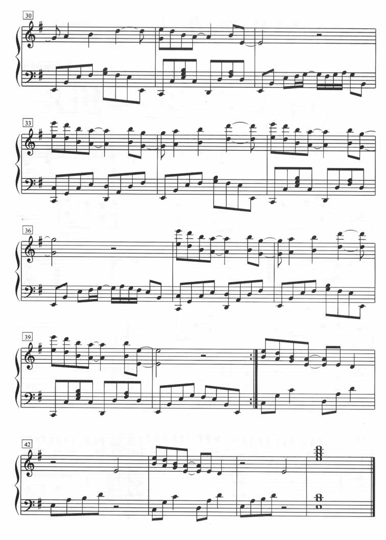 反方向的钟（钢琴五线谱）[不同版本]钢琴曲谱（图3）