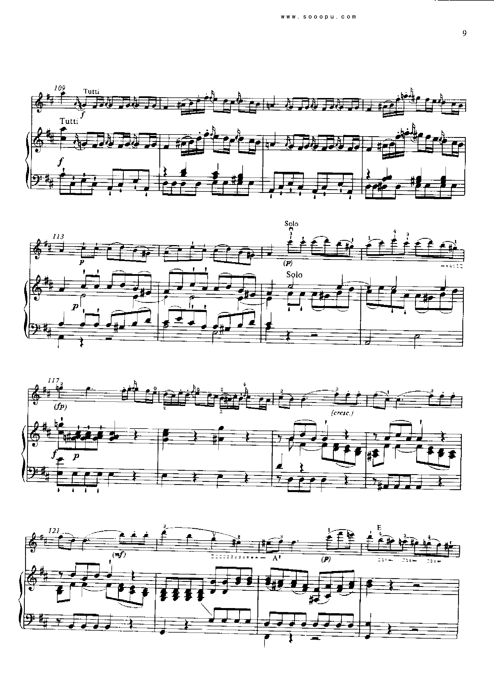 D大调第四小提琴协奏曲 KV218 键盘类 钢琴钢琴曲谱（图8）