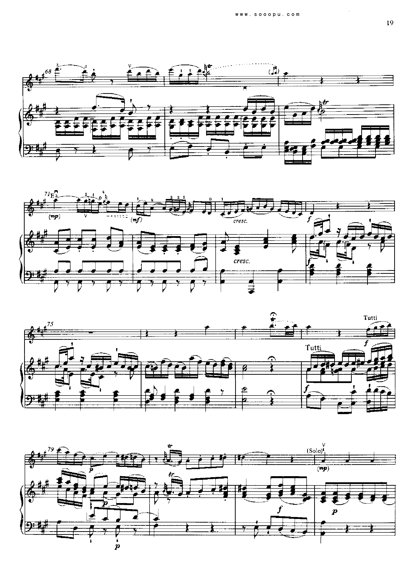 D大调第四小提琴协奏曲 KV218 键盘类 钢琴钢琴曲谱（图18）