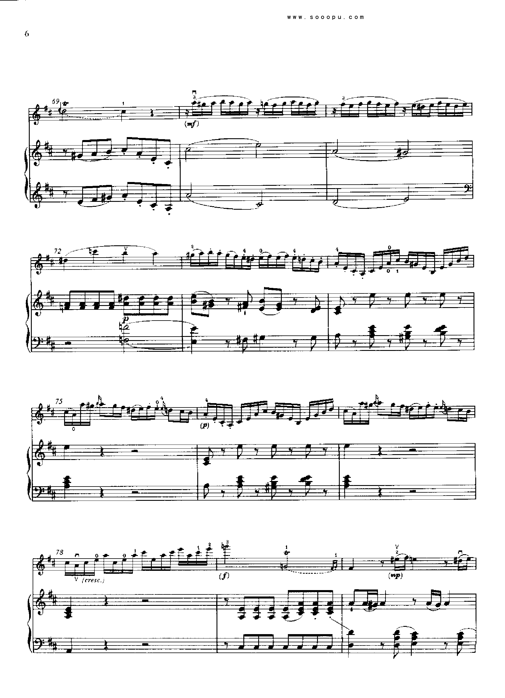 D大调第四小提琴协奏曲 KV218 键盘类 钢琴钢琴曲谱（图5）