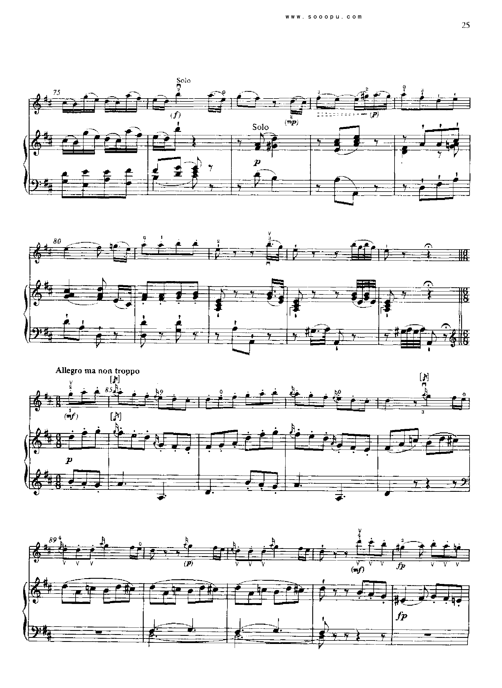 D大调第四小提琴协奏曲 KV218 键盘类 钢琴钢琴曲谱（图24）