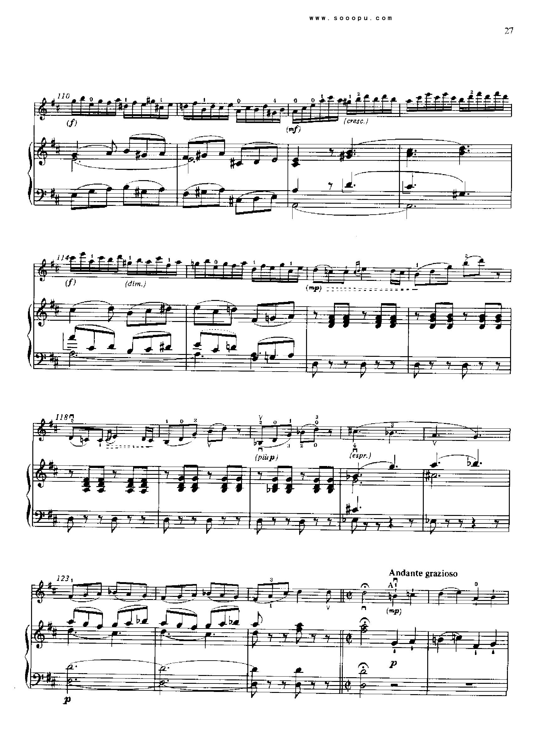 D大调第四小提琴协奏曲 KV218 键盘类 钢琴钢琴曲谱（图26）