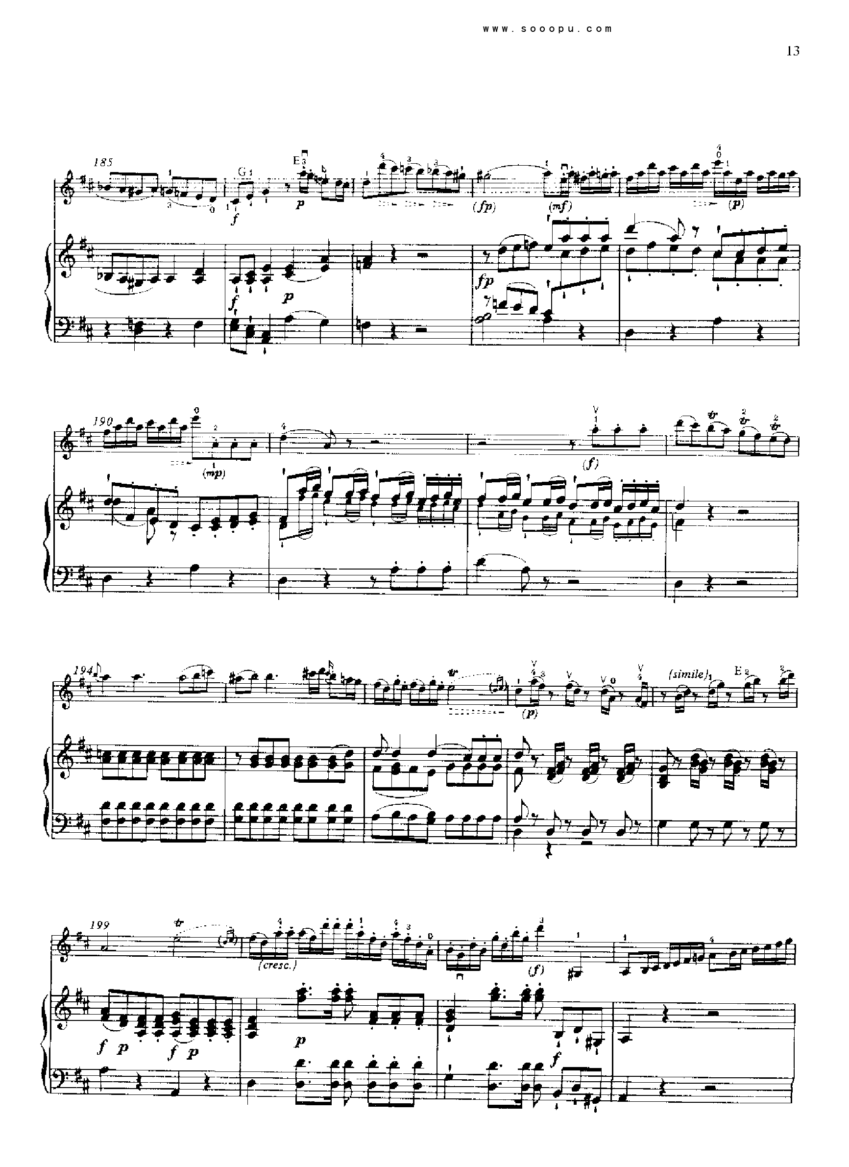 D大调第四小提琴协奏曲 KV218 键盘类 钢琴钢琴曲谱（图12）