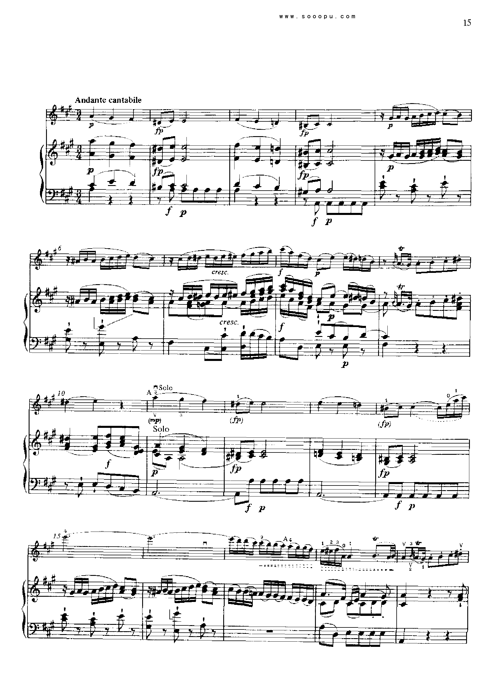 D大调第四小提琴协奏曲 KV218 键盘类 钢琴钢琴曲谱（图14）