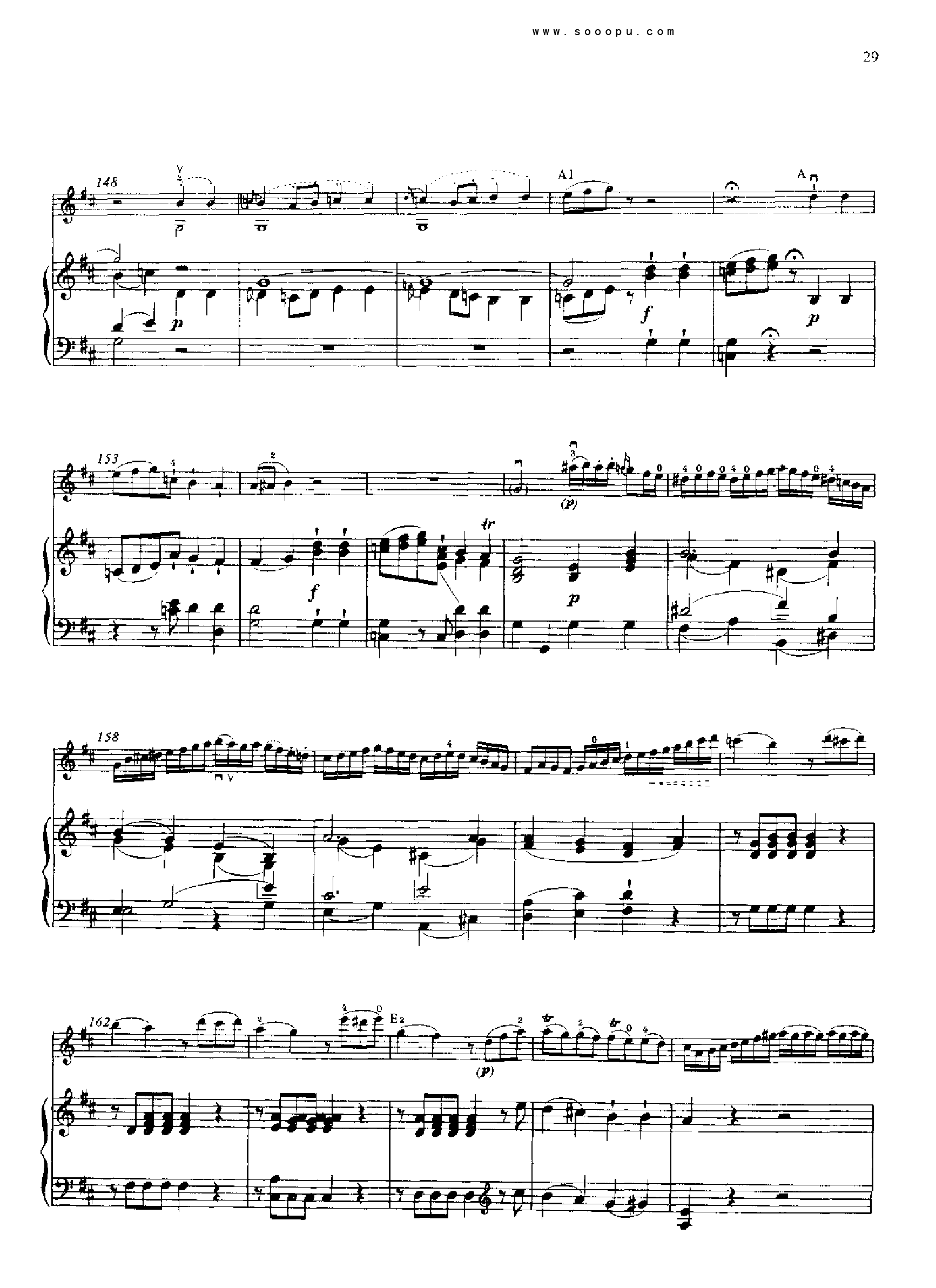 D大调第四小提琴协奏曲 KV218 键盘类 钢琴钢琴曲谱（图28）