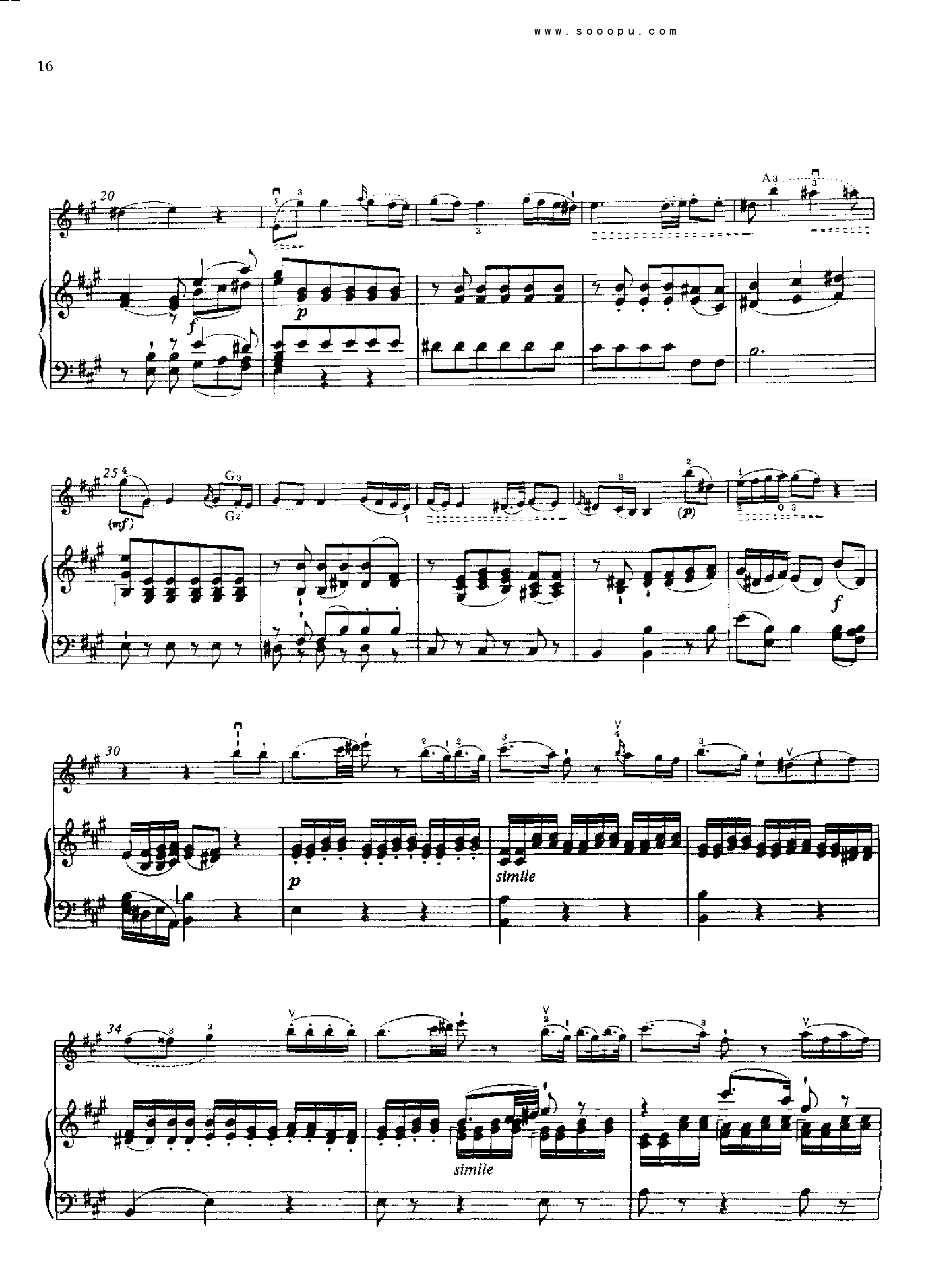 D大调第四小提琴协奏曲 KV218 键盘类 钢琴钢琴曲谱（图15）