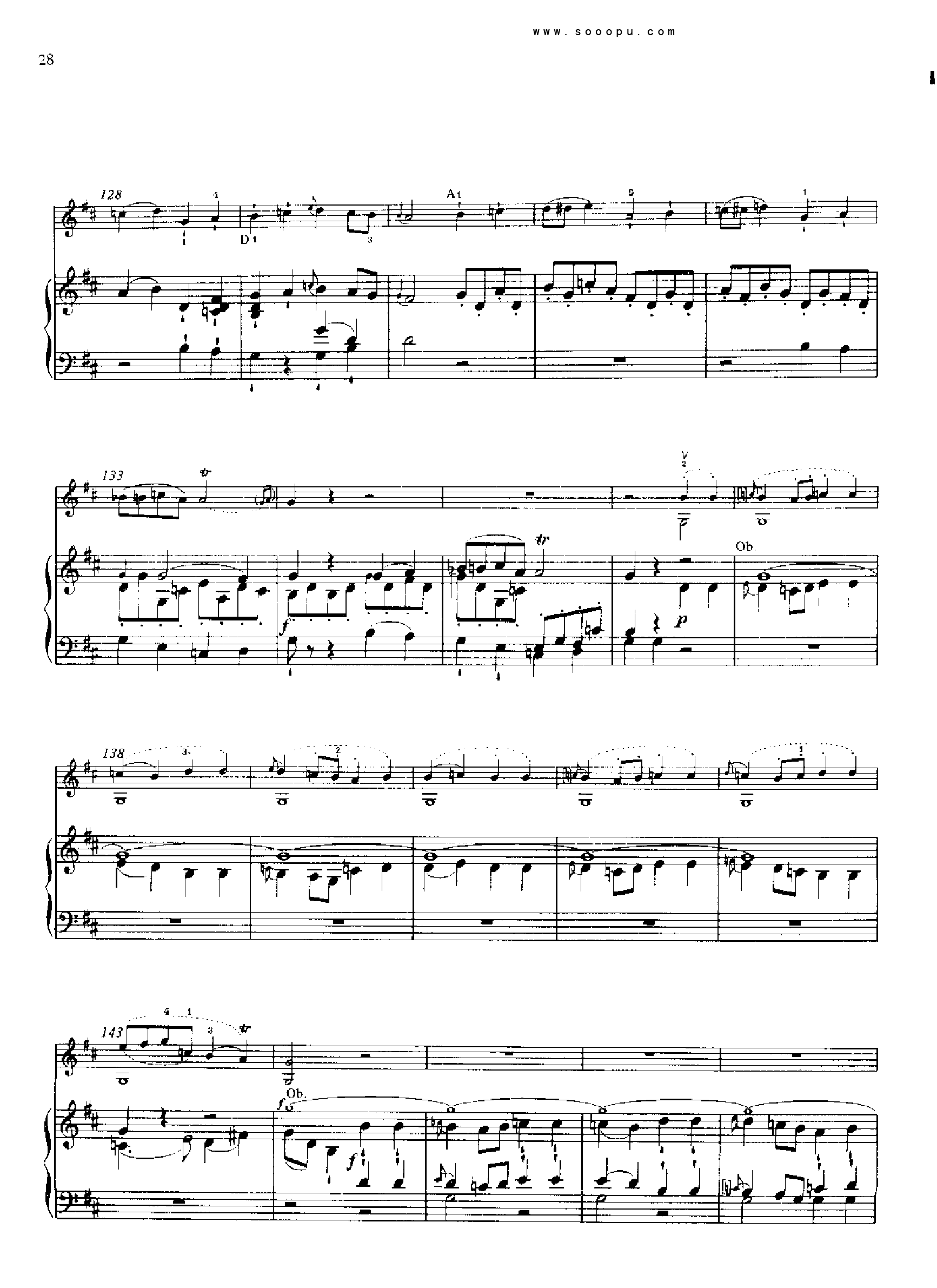 D大调第四小提琴协奏曲 KV218 键盘类 钢琴钢琴曲谱（图27）