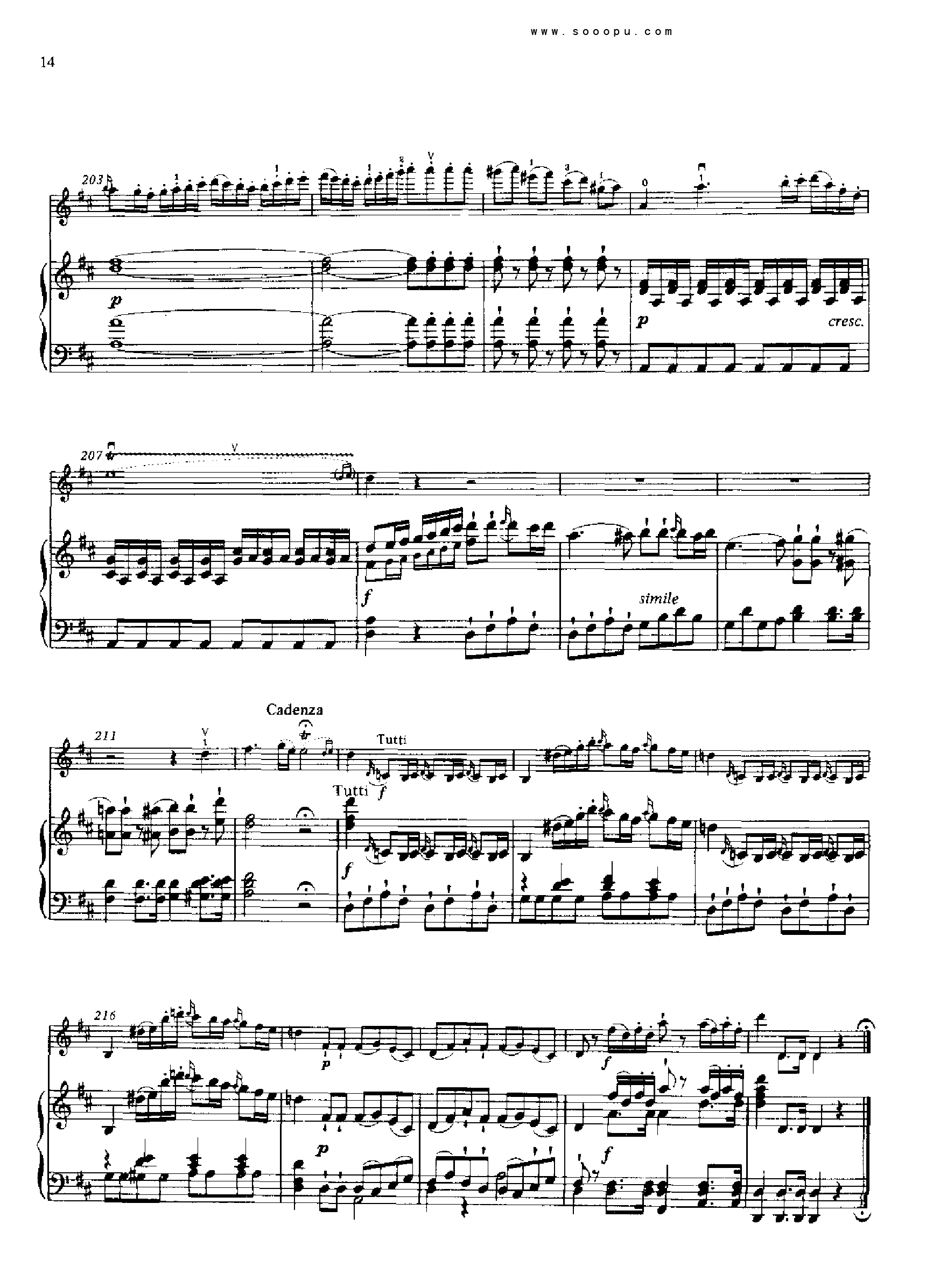 D大调第四小提琴协奏曲 KV218 键盘类 钢琴钢琴曲谱（图13）