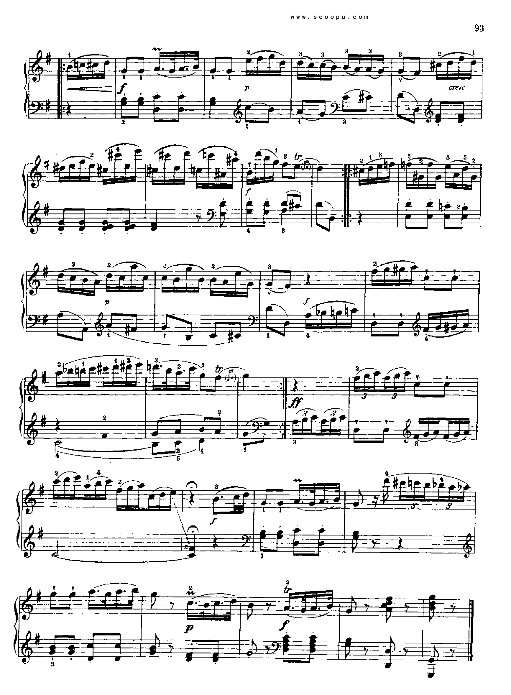 奏鸣曲十(献给奥恩布鲁格的姐妹们)1780年出版 键盘类 钢琴钢琴曲谱（图4）