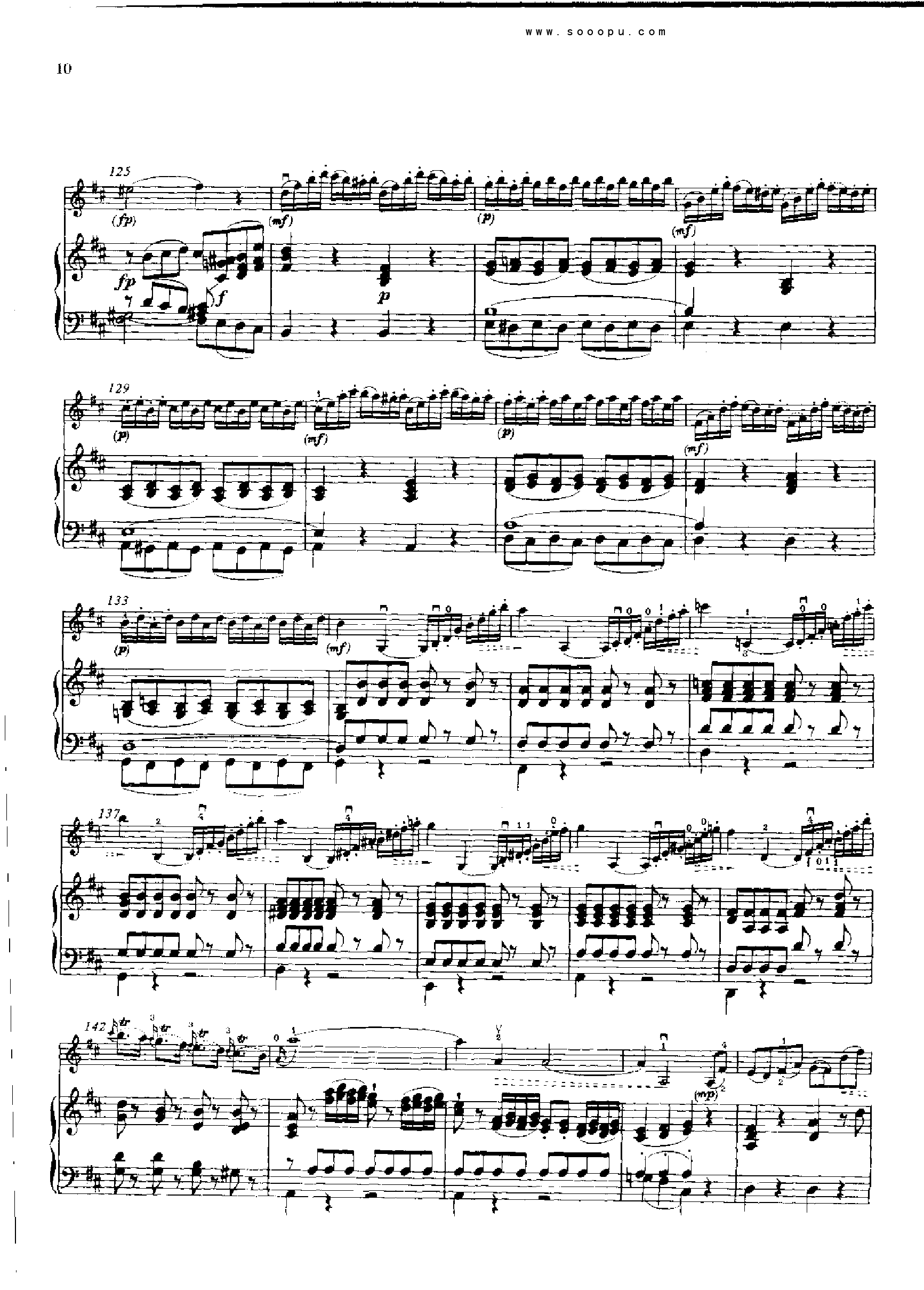 D大调第四小提琴协奏曲 KV218 键盘类 钢琴钢琴曲谱（图9）