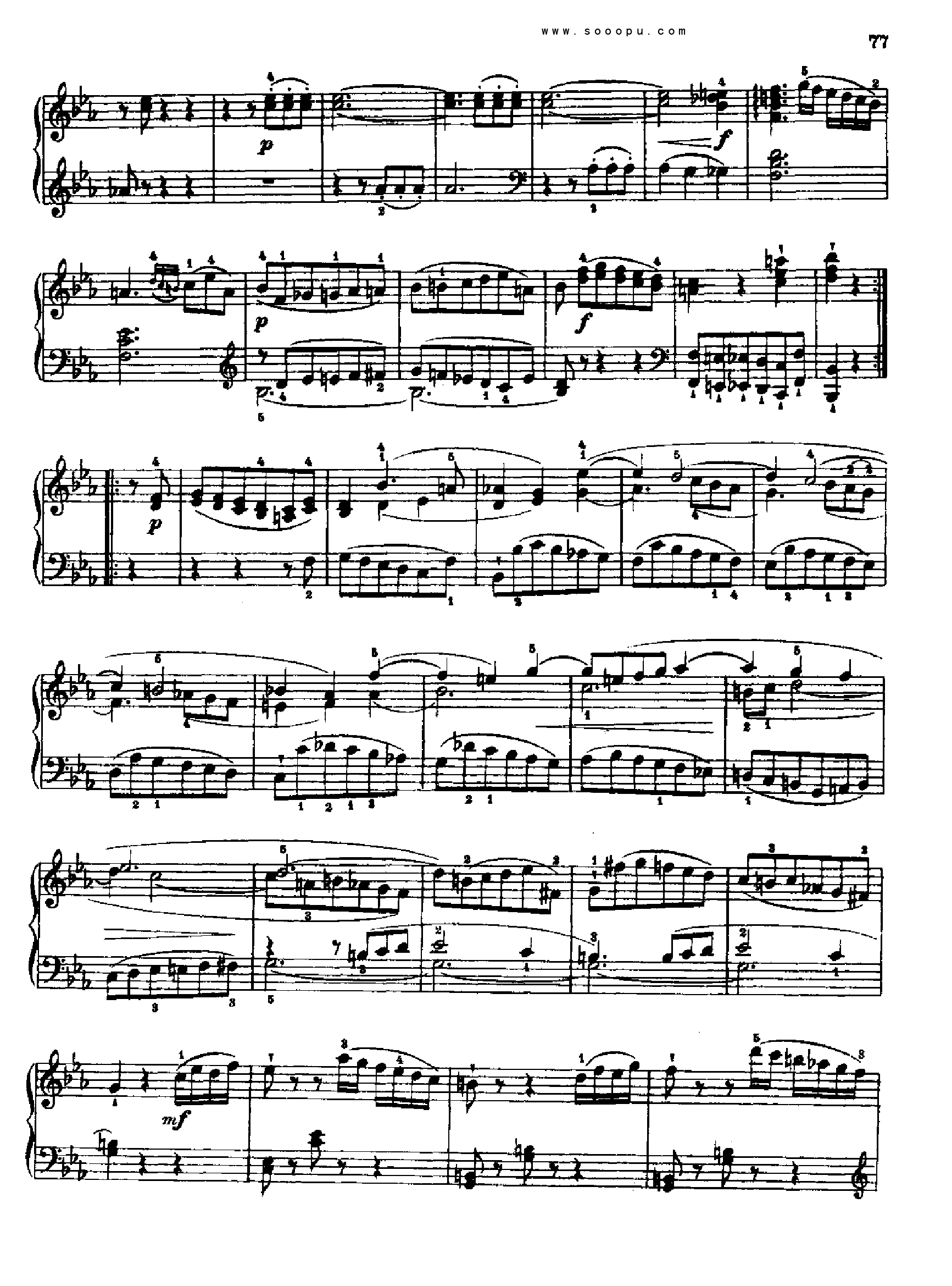 奏鸣曲九为冯.根青格夫人而作1789-1790 键盘类 钢琴钢琴曲谱（图3）