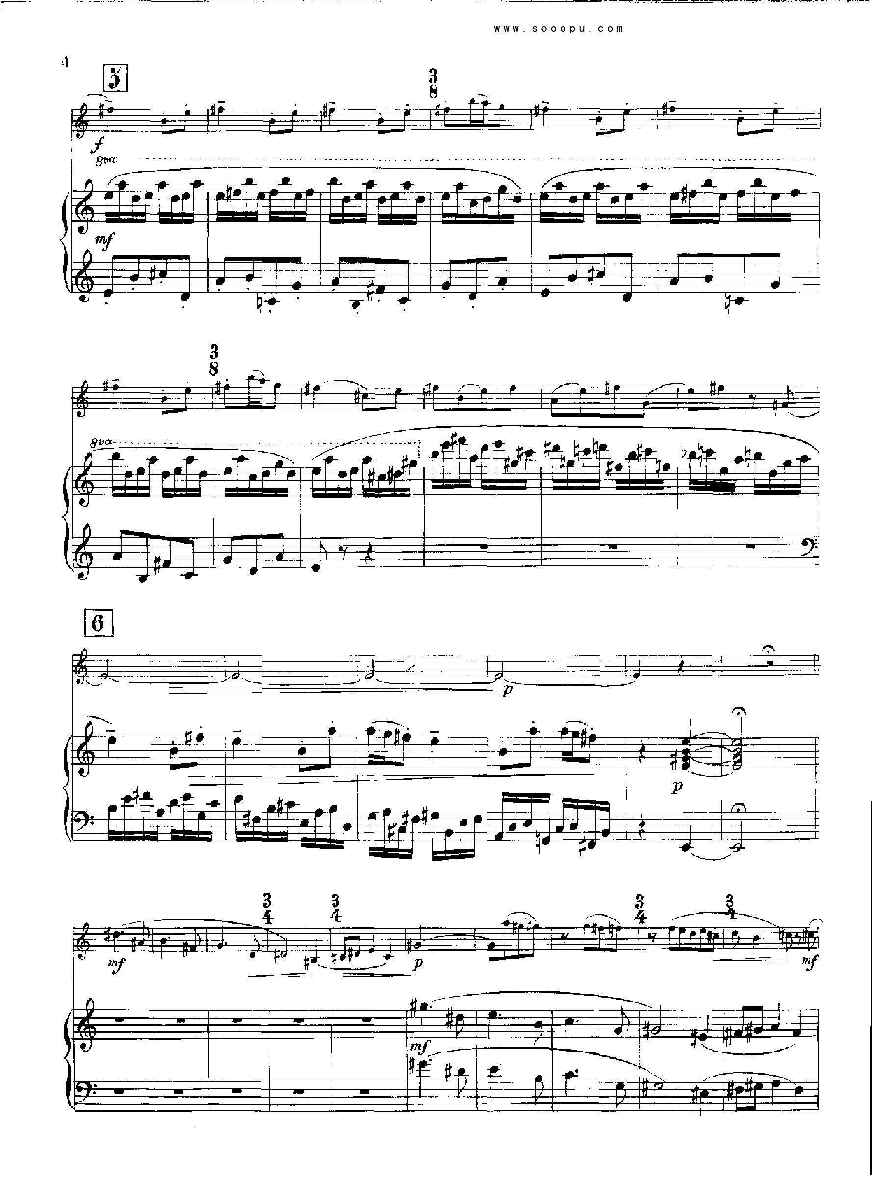 欣德米特双簧管与钢琴奏鸣曲 管乐类 双簧管钢琴曲谱（图4）