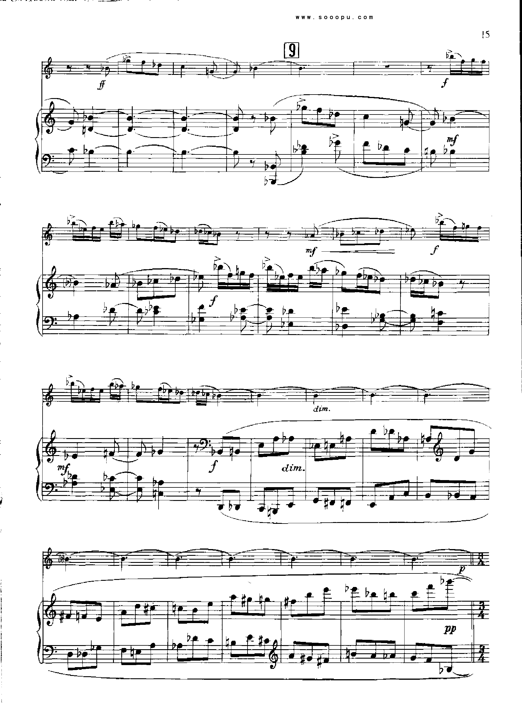 欣德米特双簧管与钢琴奏鸣曲 管乐类 双簧管钢琴曲谱（图15）