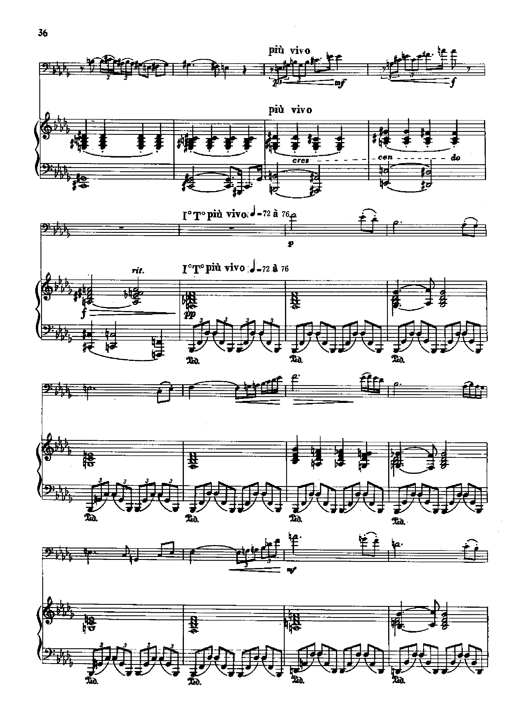 行板与快板(钢伴) 管乐类 长号钢琴曲谱（图2）