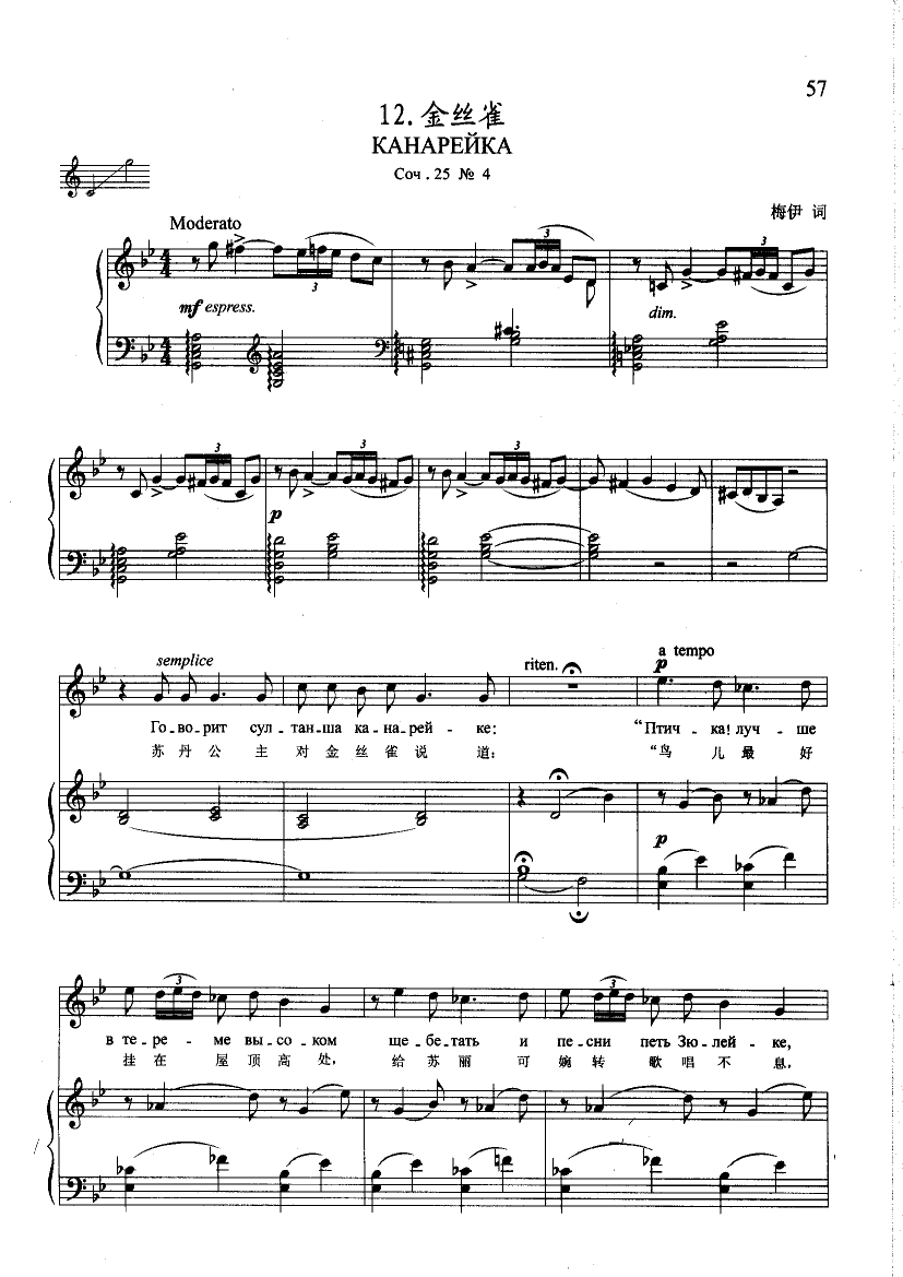 金丝雀(钢伴) 歌曲类 钢琴伴奏谱钢琴曲谱（图1）