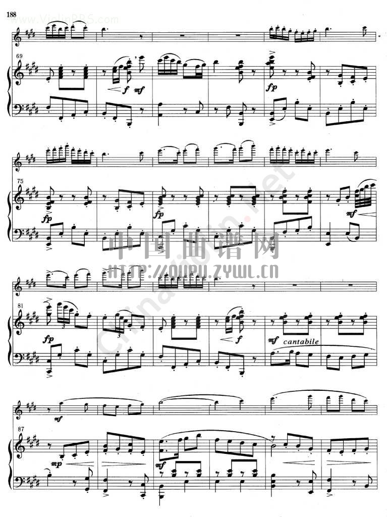 《梁山泊与祝英台小提琴协奏曲》钢琴伴奏曲谱(一)钢琴曲谱（图6）