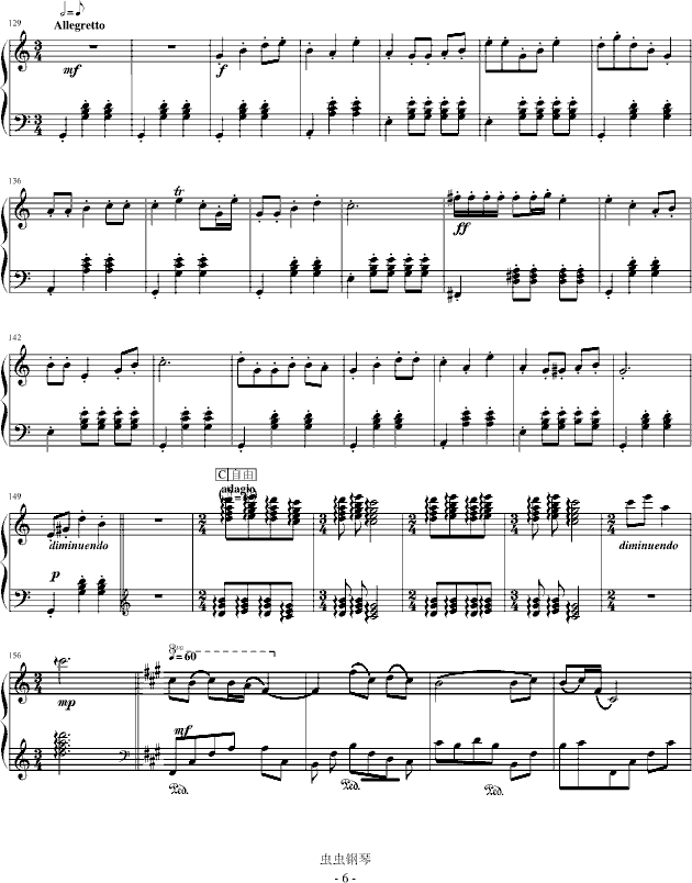 白玫瑰爱的乐章钢琴曲谱（图6）