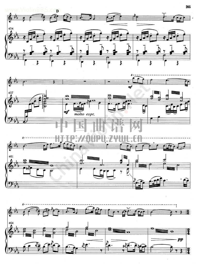 《梁山泊与祝英台小提琴协奏曲》钢琴伴奏曲谱(一)钢琴曲谱（图22）