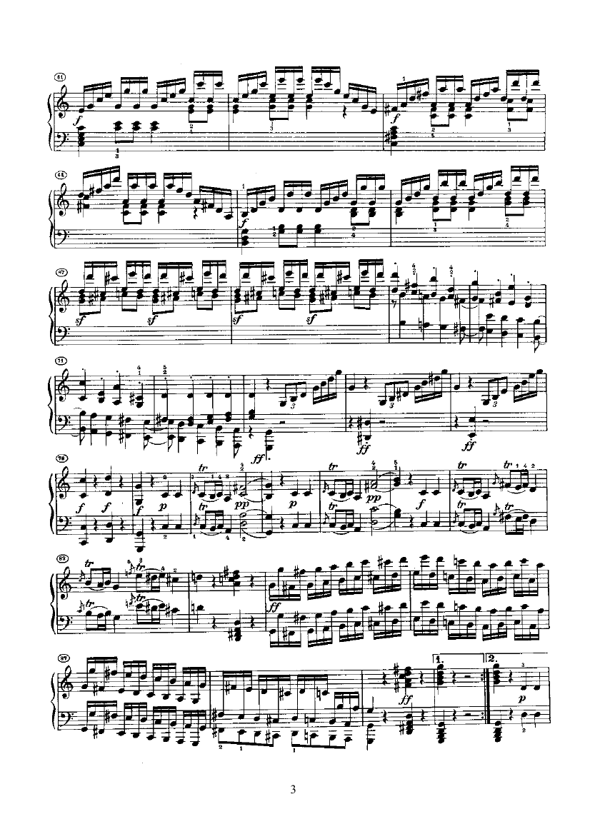 奏鸣曲(Opus2 Nr.3) 键盘类 钢琴钢琴曲谱（图3）