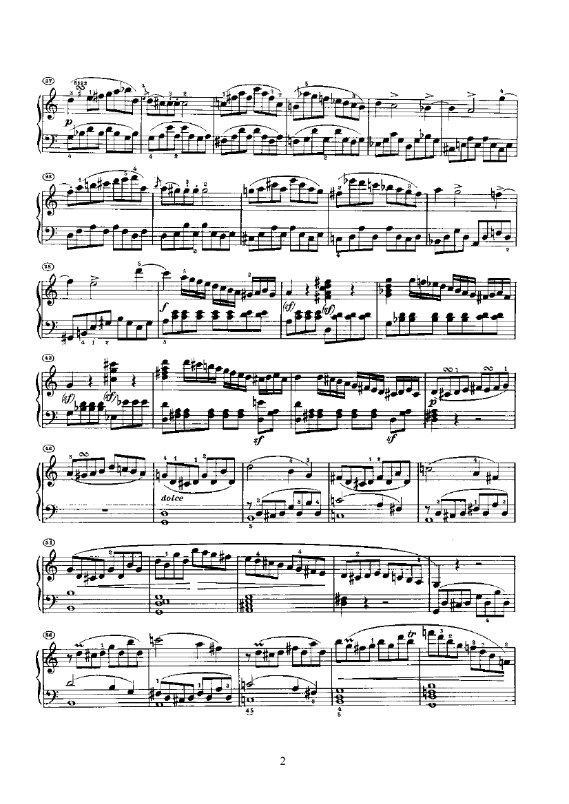 奏鸣曲(Opus2 Nr.3) 键盘类 钢琴钢琴曲谱（图2）