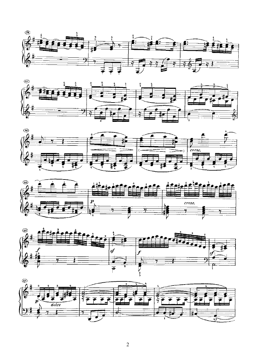 奏鸣曲(Opus14 Nr.2) 键盘类 钢琴钢琴曲谱（图2）