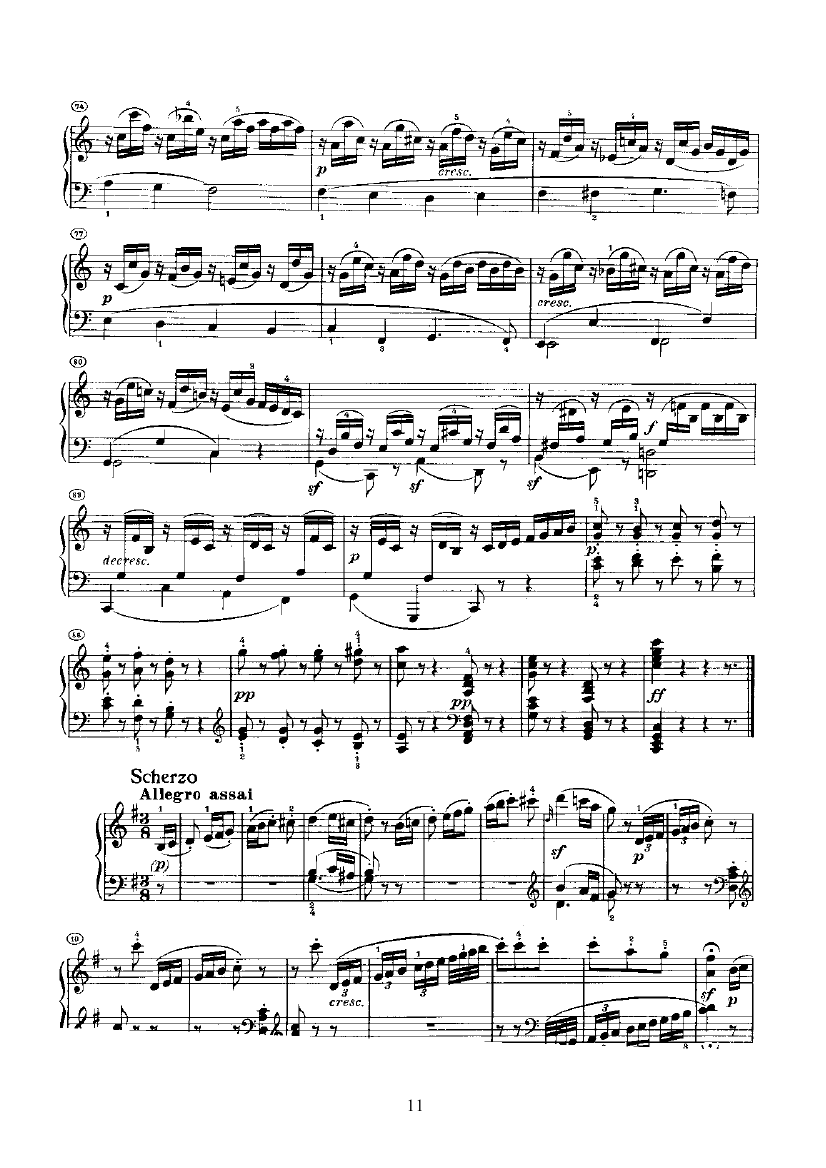 奏鸣曲(Opus14 Nr.2) 键盘类 钢琴钢琴曲谱（图11）