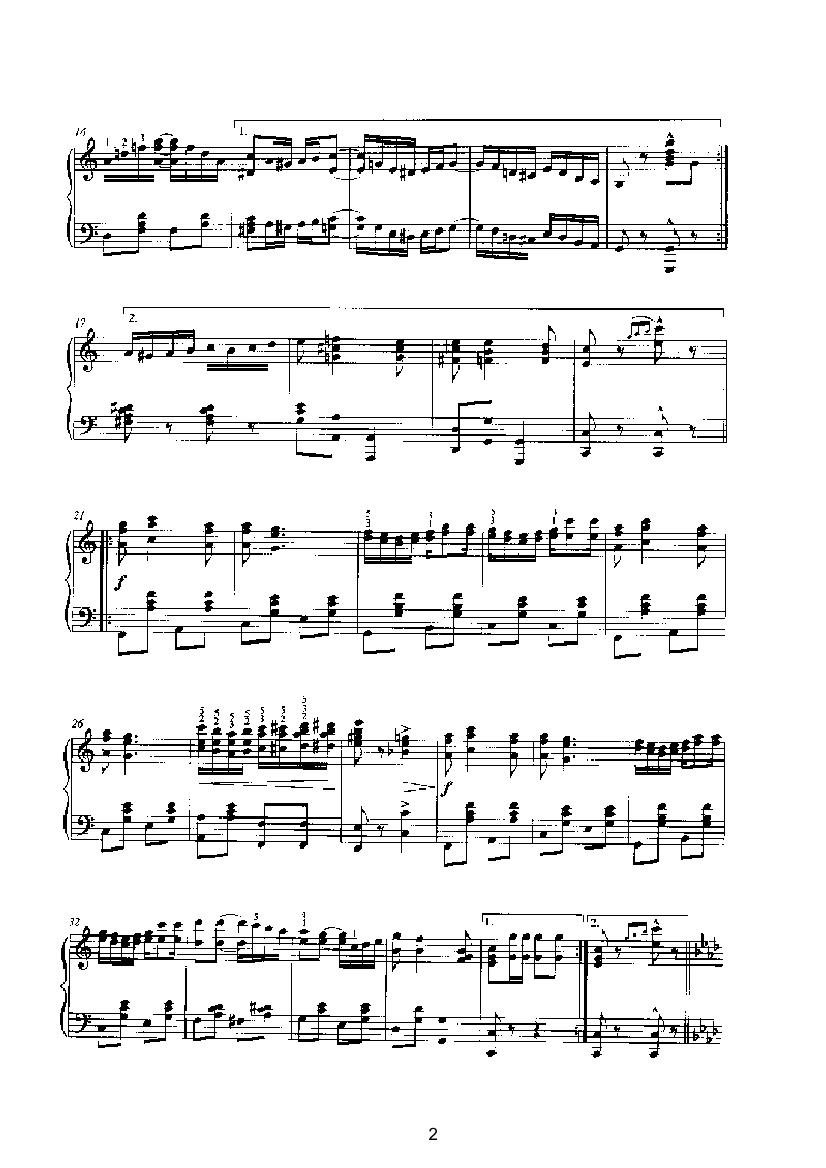 阿拉巴马吹来的风 键盘类 钢琴钢琴曲谱（图2）