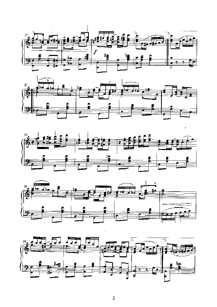 玫瑰花叶雷格 键盘类 钢琴钢琴曲谱（图2）