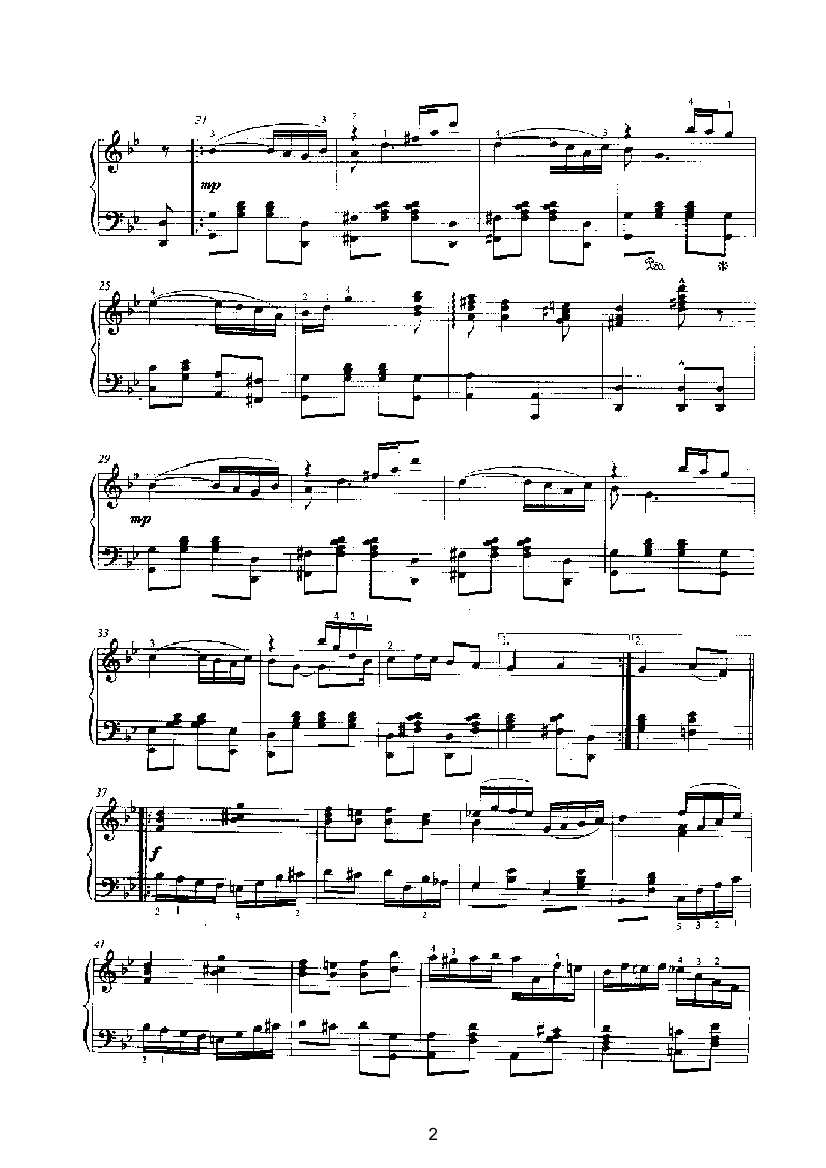 沉思雷格 键盘类 钢琴钢琴曲谱（图2）