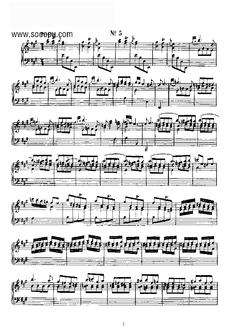 二十首经典奏鸣曲第五首 键盘类 钢琴钢琴曲谱（图1）