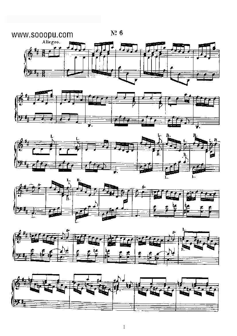二十首经典奏鸣曲第六首 键盘类 钢琴钢琴曲谱（图1）