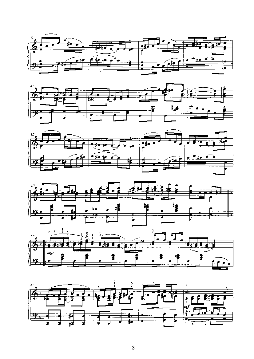 玫瑰花叶雷格 键盘类 钢琴钢琴曲谱（图3）
