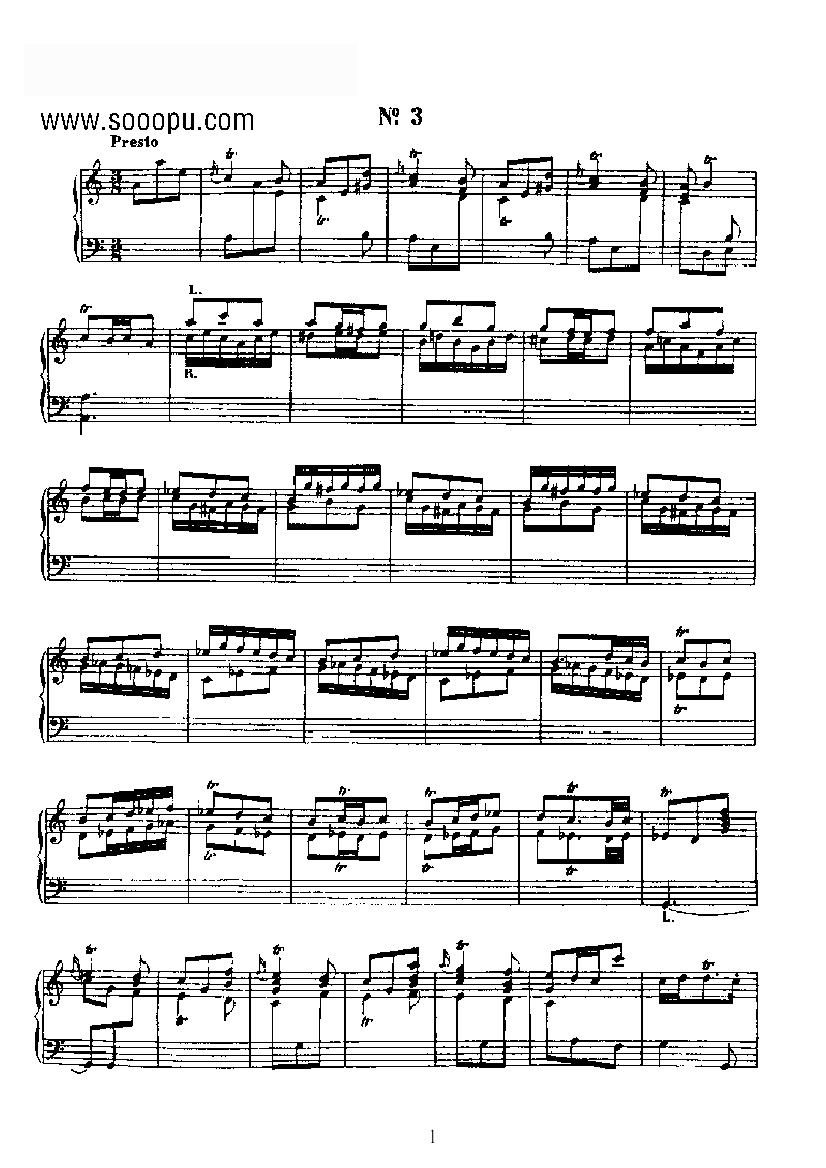 二十首经典奏鸣曲第三首 键盘类 钢琴钢琴曲谱（图1）