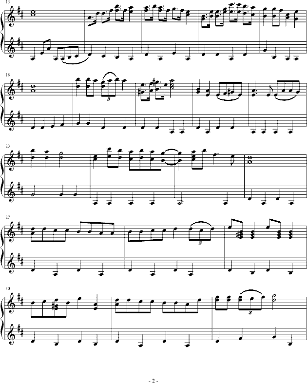 哆啦A梦(机器猫)钢琴曲谱（图2）