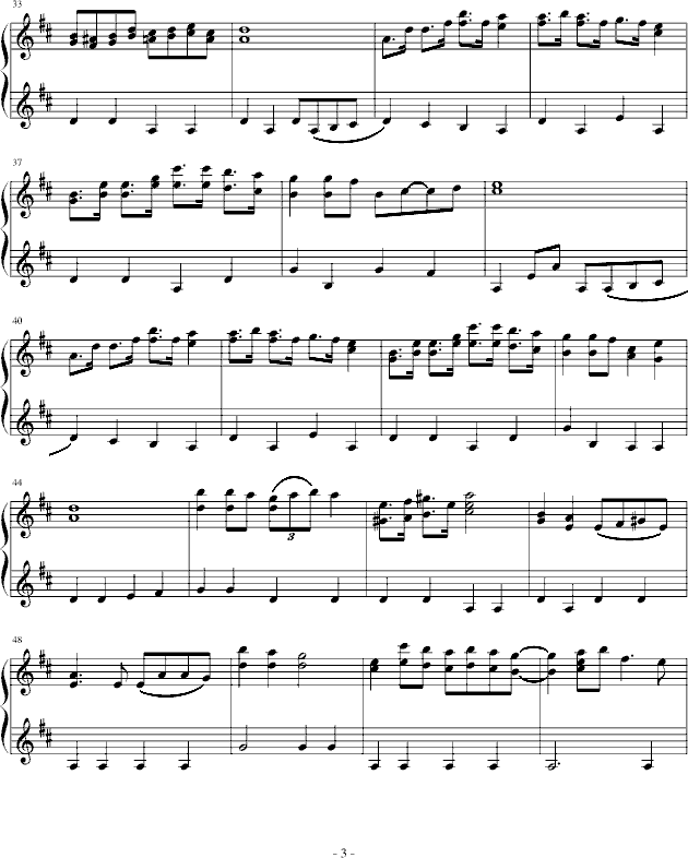哆啦A梦(机器猫)钢琴曲谱（图3）