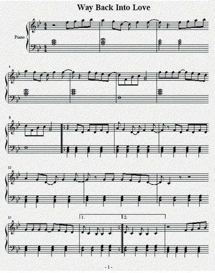 way back into love钢琴曲谱（图1）