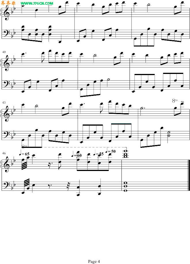 姻缘 _ 王的男人插曲钢琴曲谱（图4）