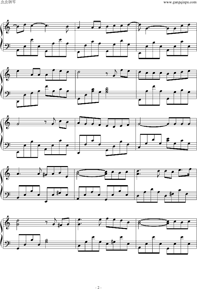 彩虹钢琴曲谱（图2）