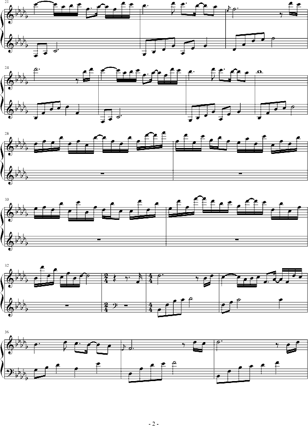 空房間钢琴曲谱（图2）